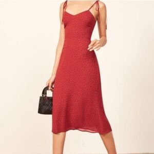 Reformation nectar dress red polka dot